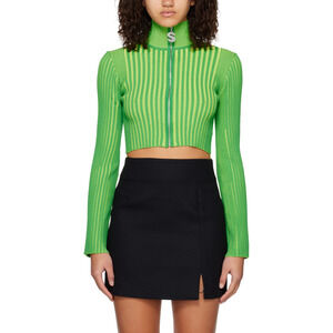 Simon Miller 'Peep' Green Viscose Zip Sweater Size S
